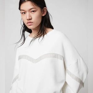 All Saints Uda Chain Sweatshirt Chalk White